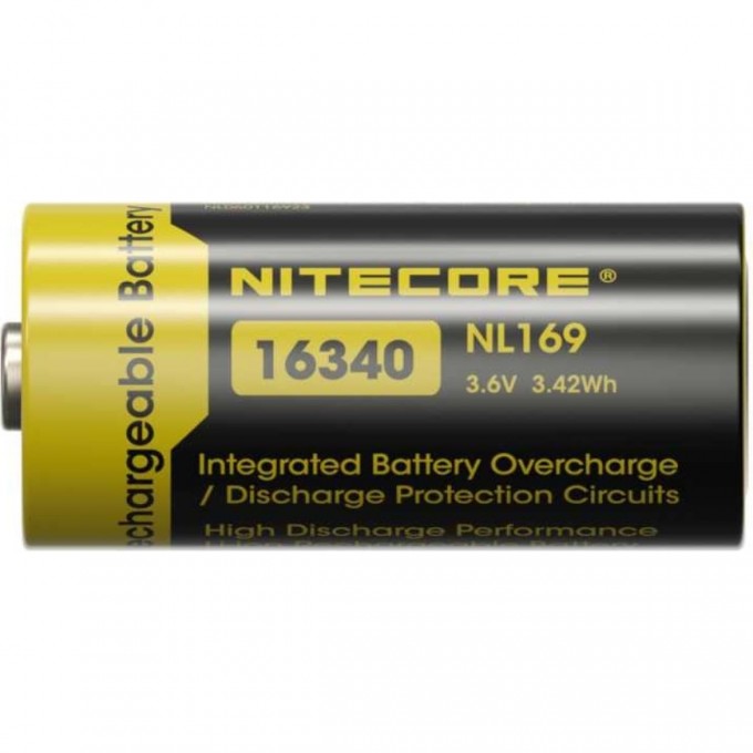 Аккумулятор NITECORE NL169 RCR123/16340 Li-ion 3.7v 950mAH Аккумулятор с защитой 0346 Аккумулятор NITECORE NL169 RCR123/16340 Li-ion 3.7v 950mAH Аккумулятор с защитой 0346